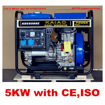 Rate Power 4.5kw/5kVA Open Frame Diesel Generator 100% Cooper